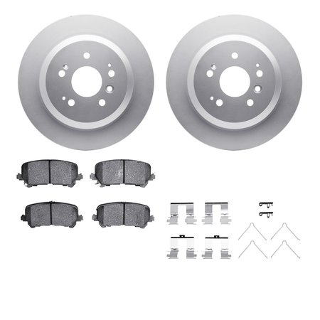 DYNAMIC FRICTION CO 4512-59194, Geospec Rotors with 5000 Advanced Brake Pads includes Hardware, Silver 4512-59194